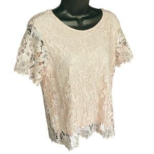 Philosophy NWT Pink Floral Lace Blouse Size Medium